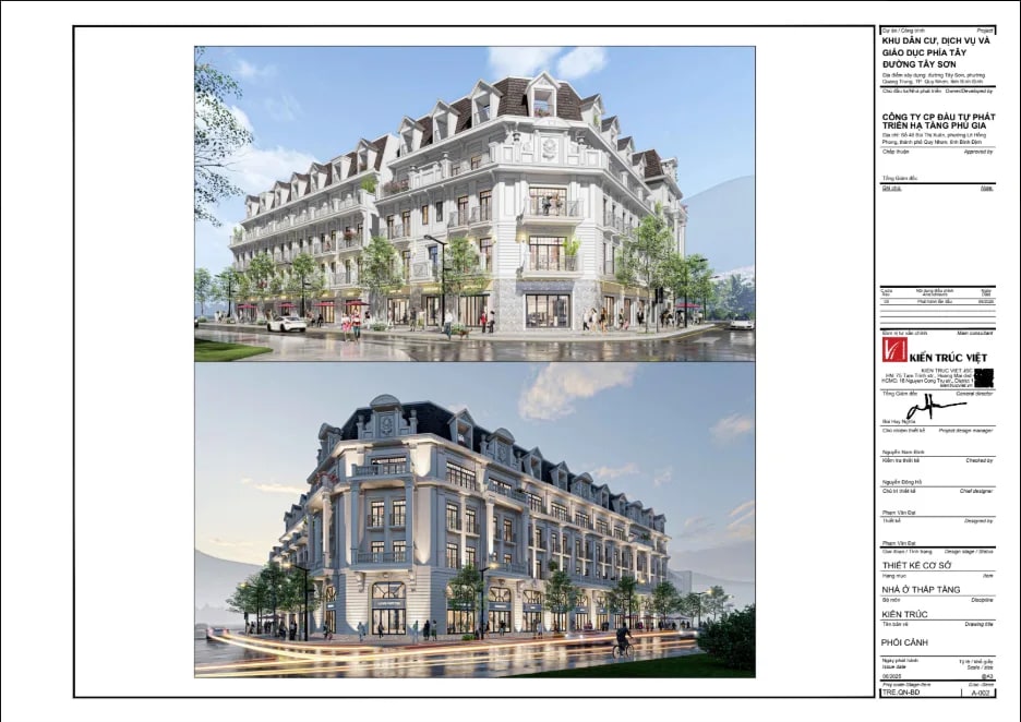 Phối cảnh kiến trúc nhà phố liền kề Phú Gia Royal Park Quy Nhơn
