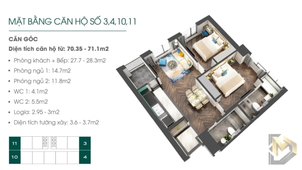 Altara Residences Quy Nhơn - 2PN góc – Tầm nhìn rộng mở