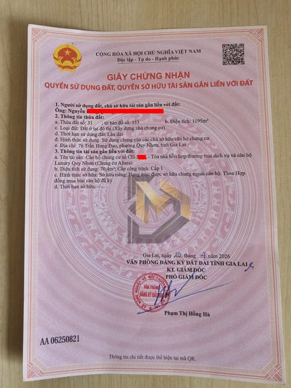 Altara Residences Quy Nhơn - Pháp lý Sổ hồng sở hữu lâu dài – Nhiều căn đã được cấp GCN