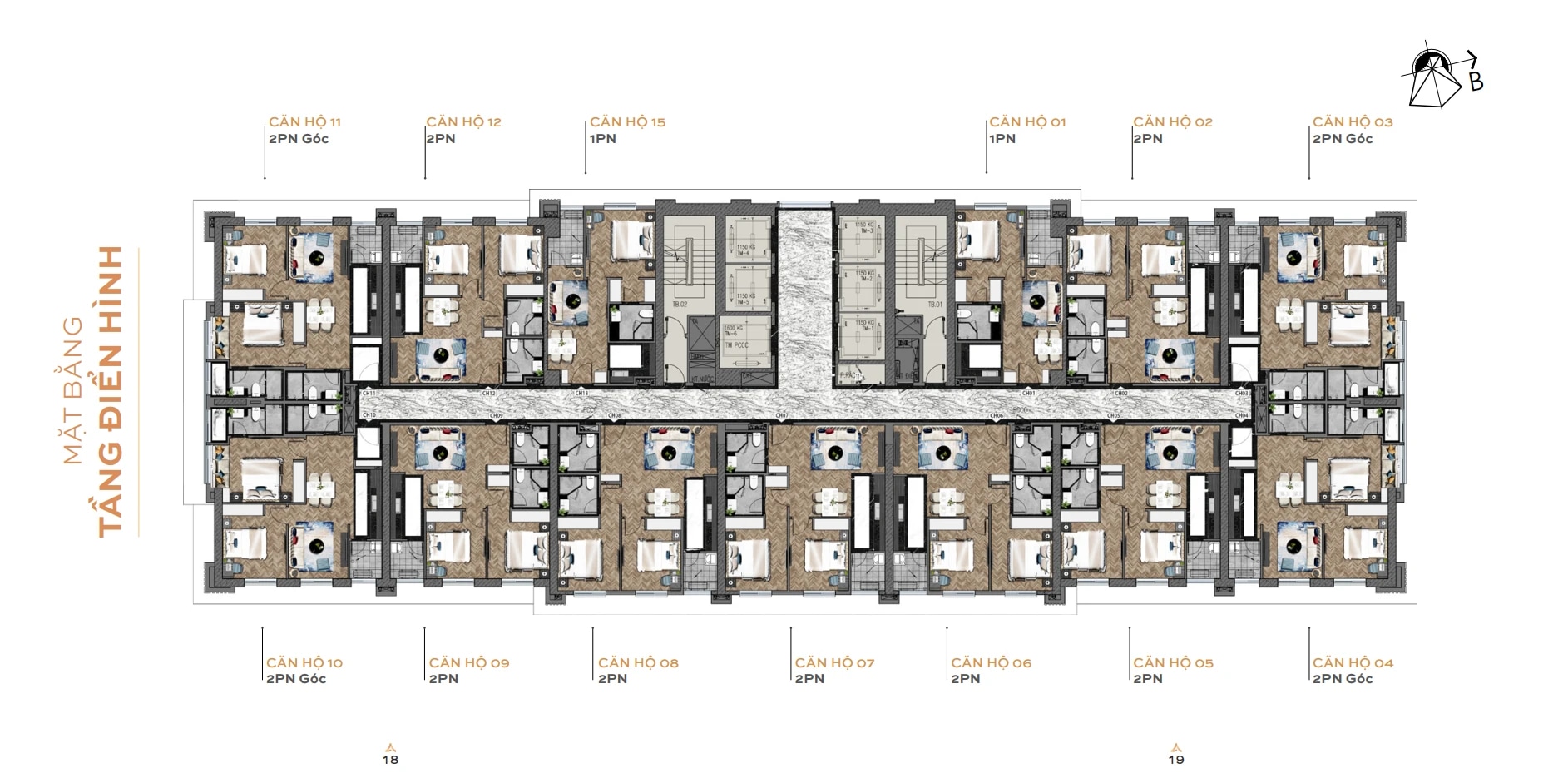 Altara Residences Quy Nhơn - Mặt bằng tầng điển hình (3-38)