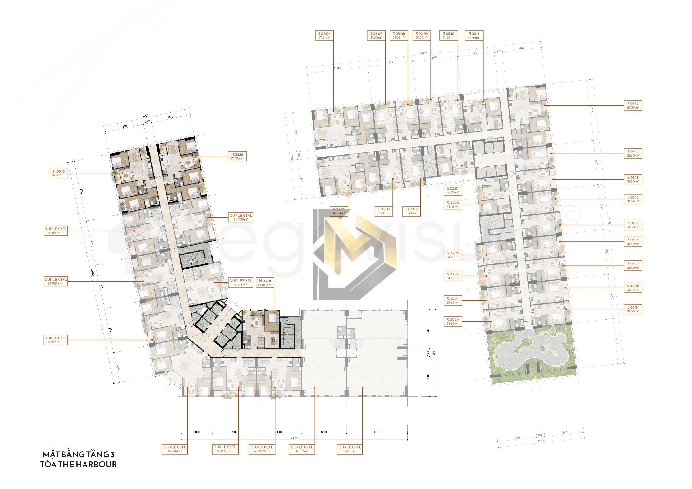 Simona Heights Quy Nhơn - Mặt bằng Tầng 3