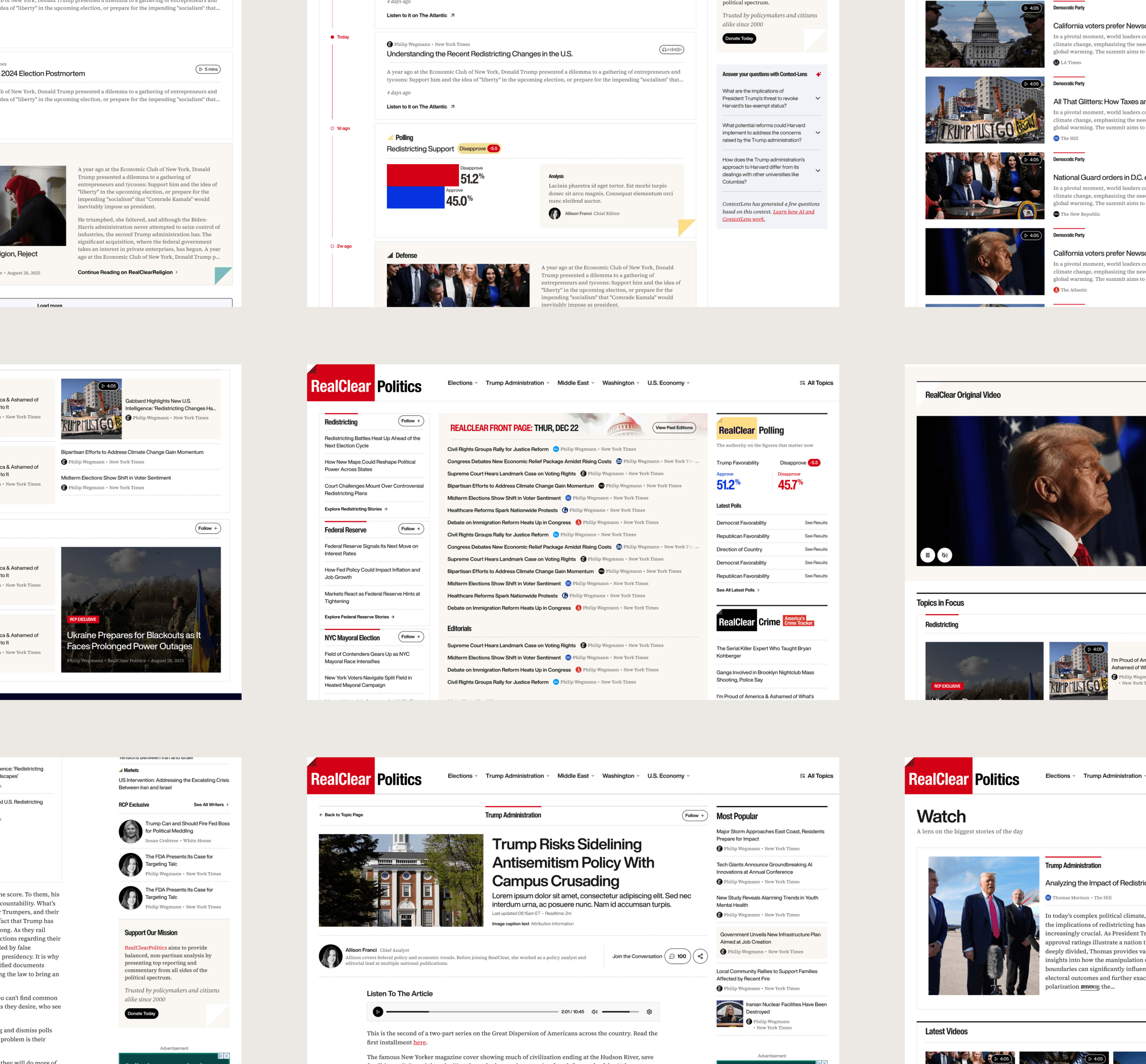 RealClear Media editorial experience, full page