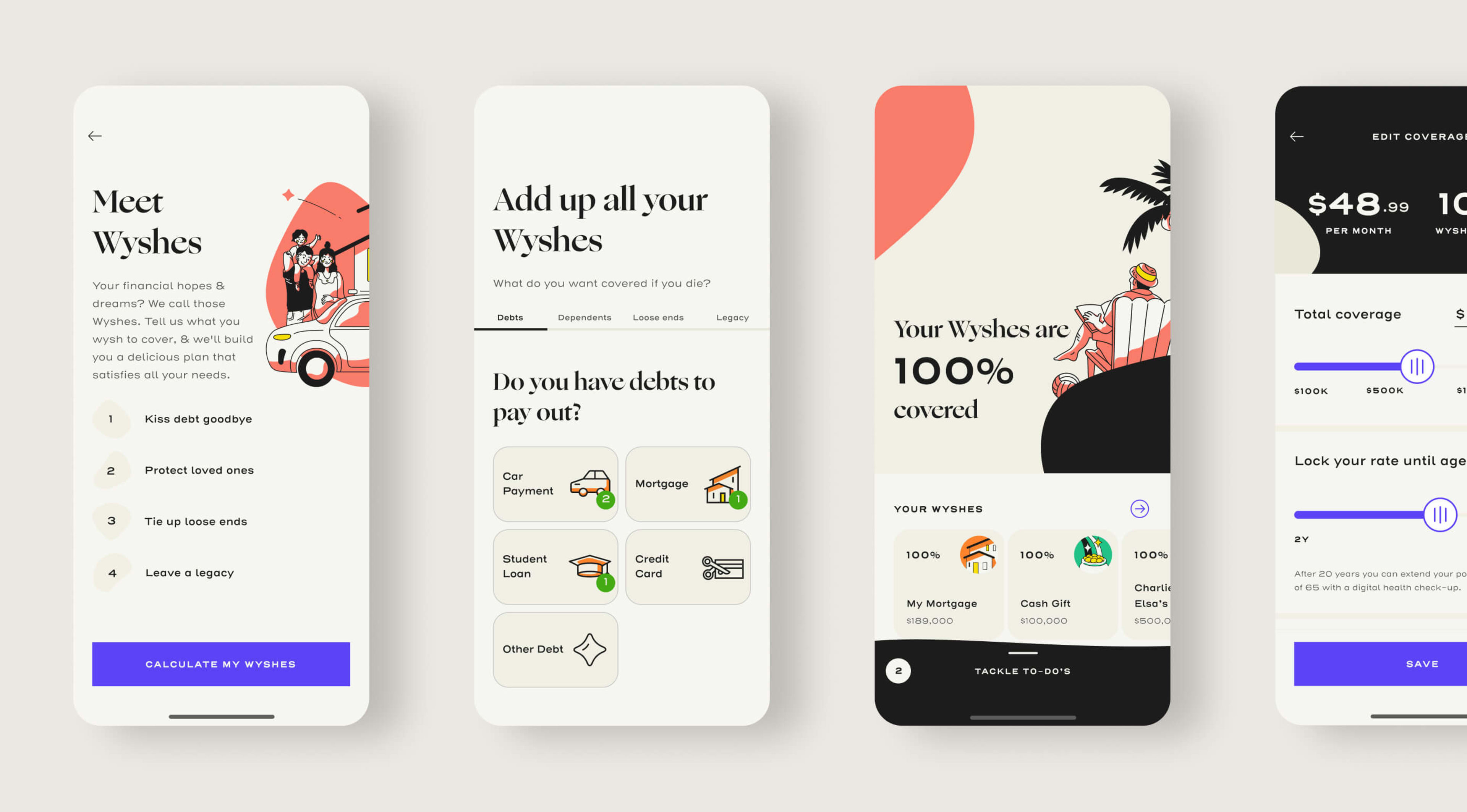 Wyshbox app screens