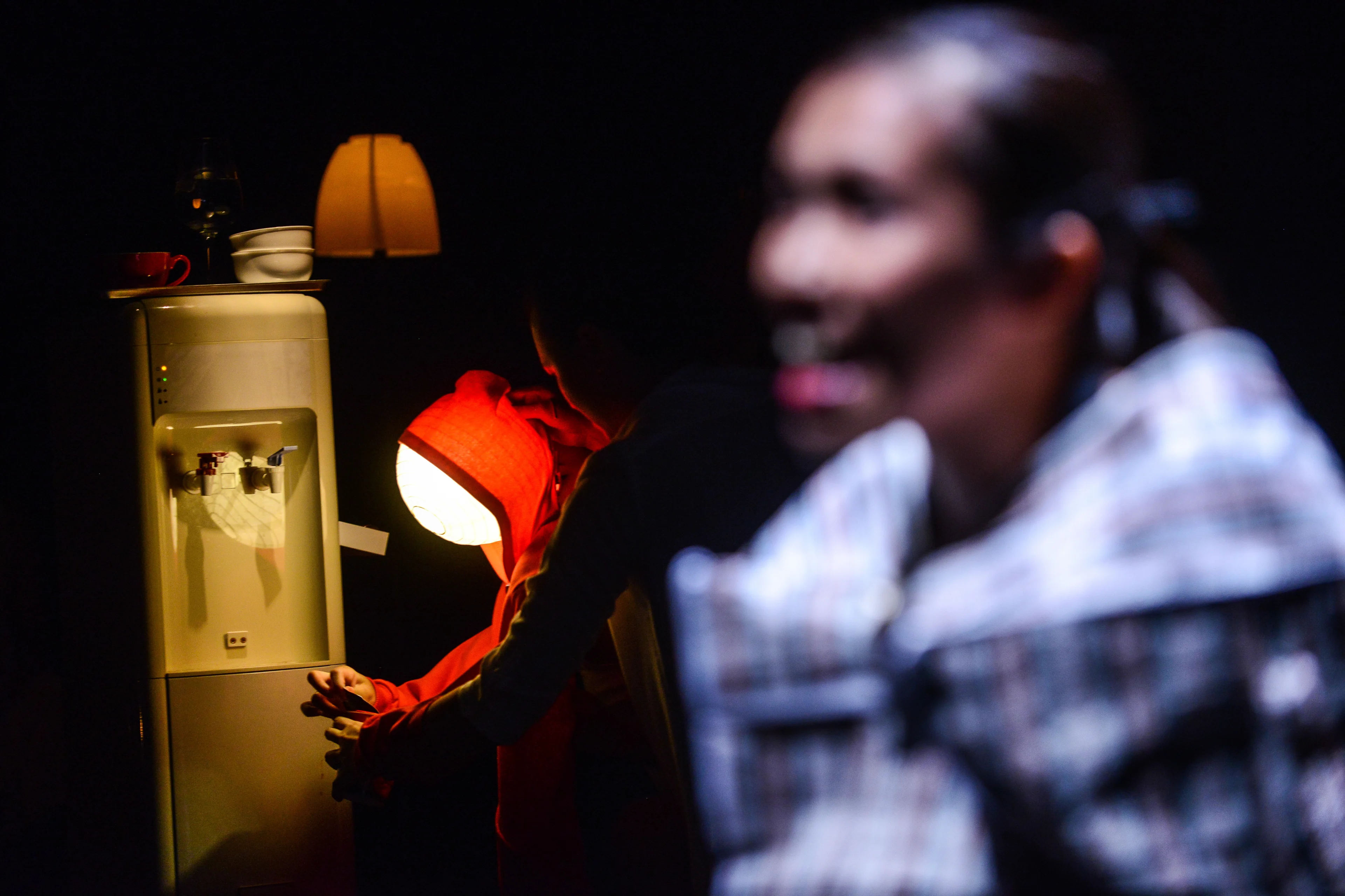 I slept in the living room for 1 year and 8 months.