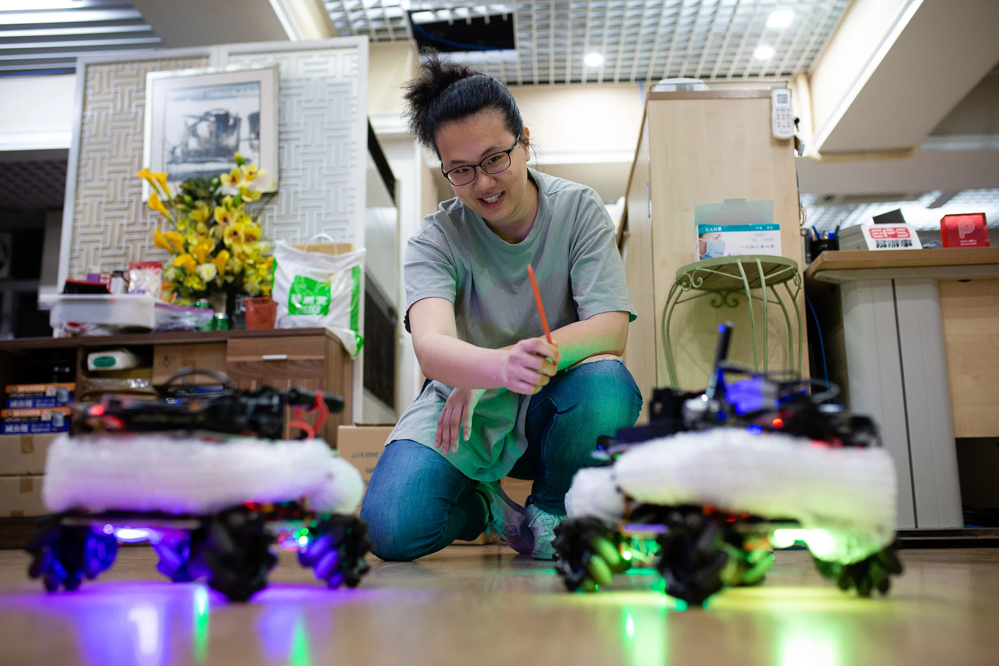 Even the pens are salvaged