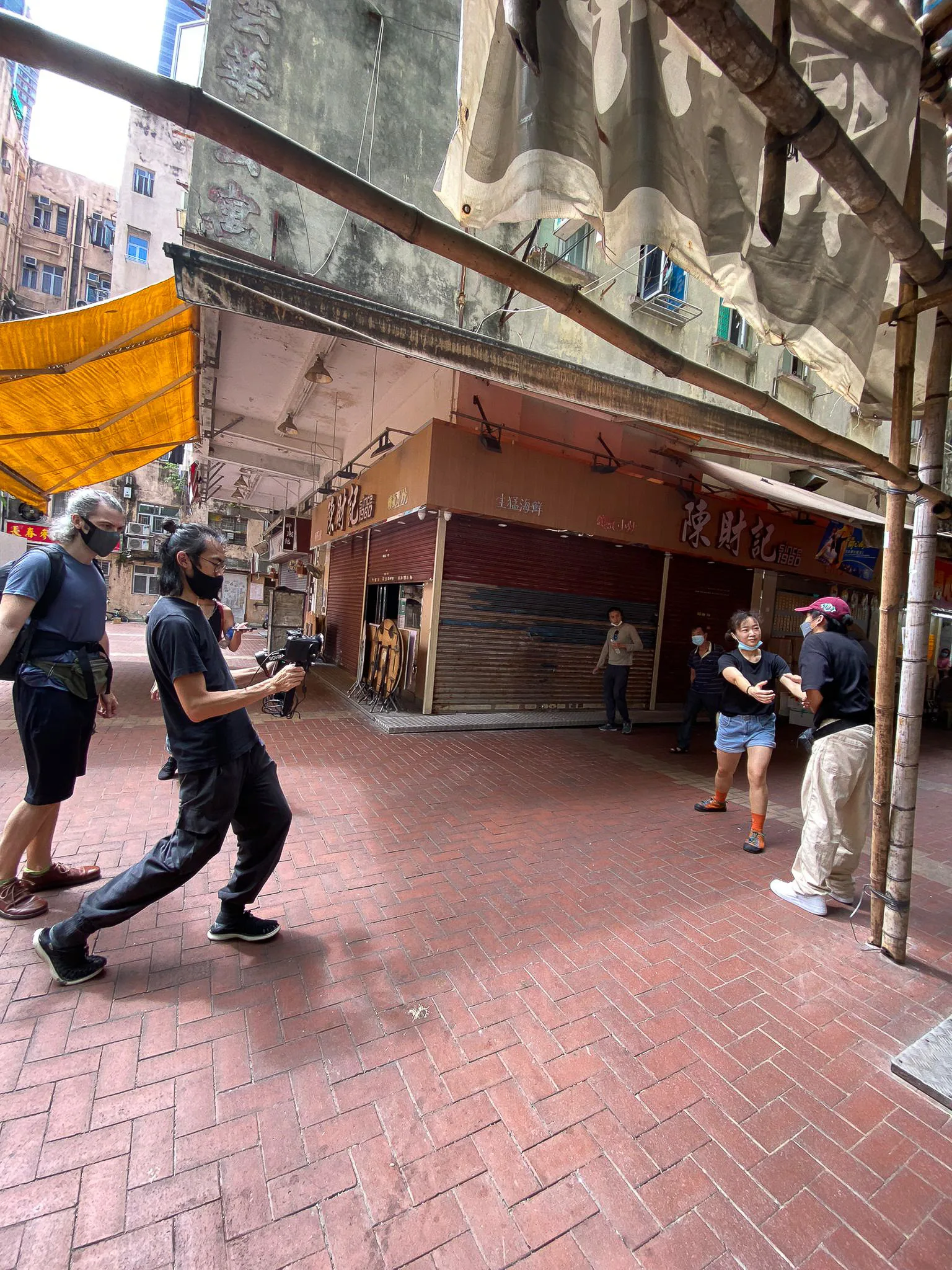 Filming behind the scenes