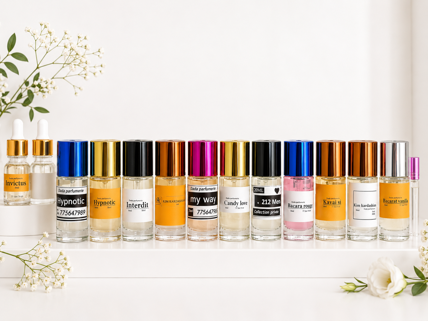 Pack de 9 Parfums avec différents senteurs aux choix 