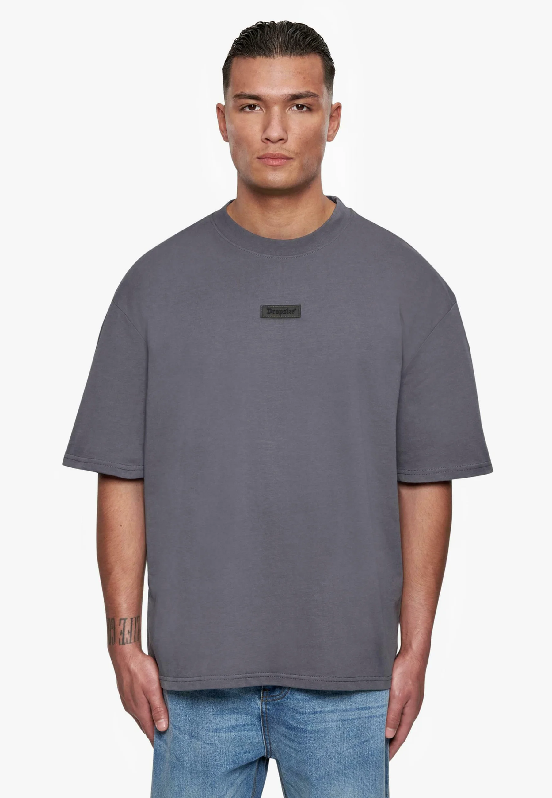 HEAVY FRONT PATCH - T-shirt basique - steel grey