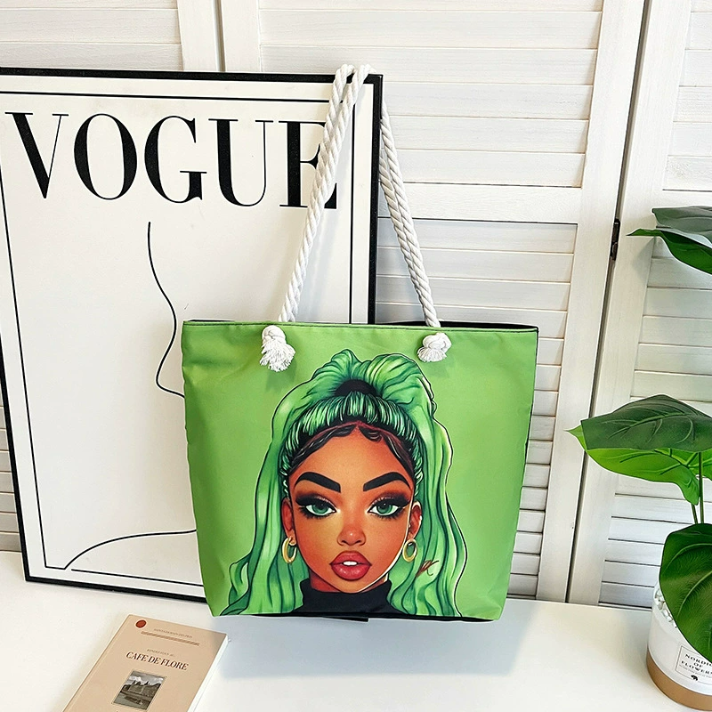 Petit sac fourre-tout en toile pour femme, sac bandoulière durable et réutilisable