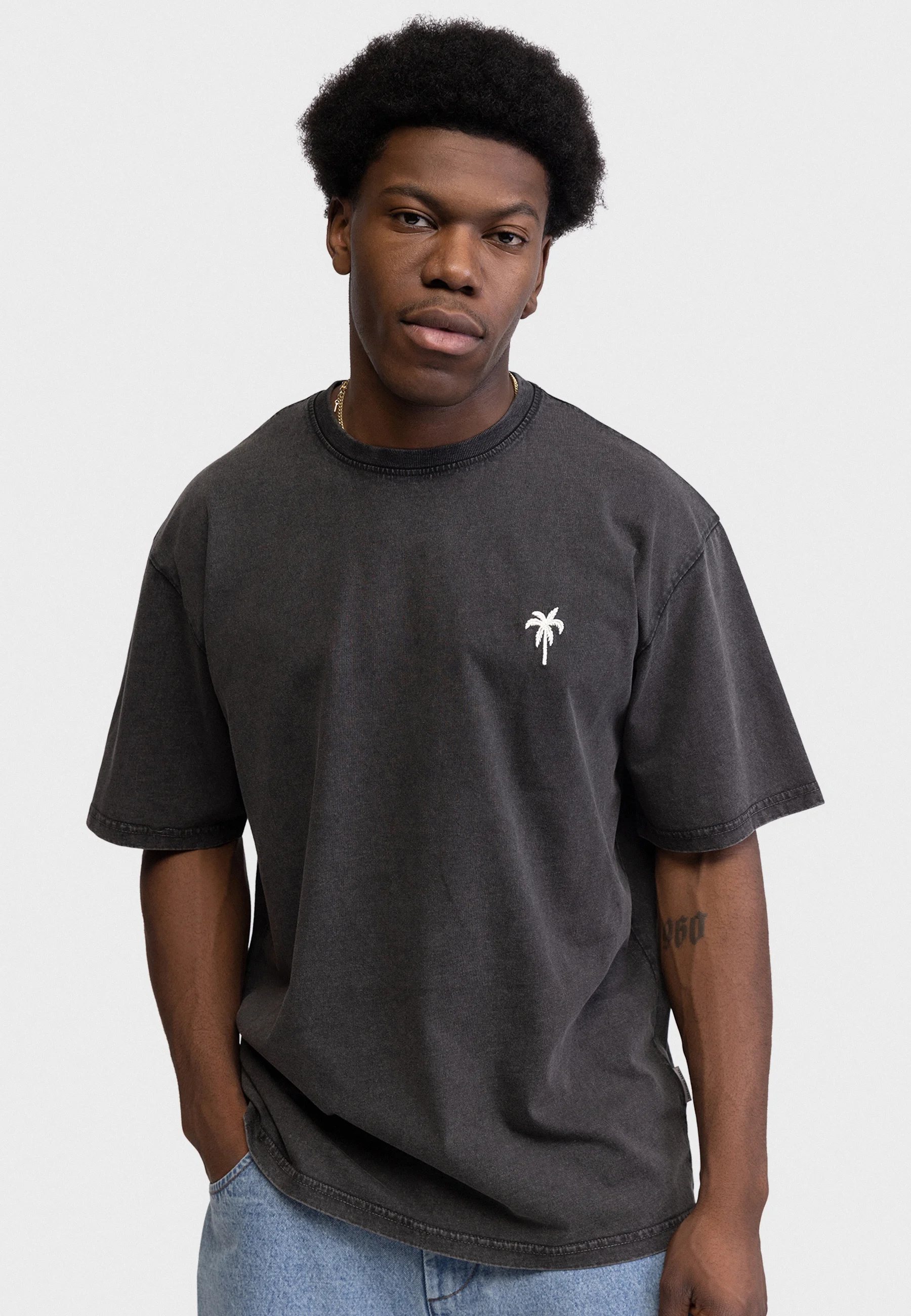 SANTOS TEE BOXY FIT - T-shirt basique - ash grey