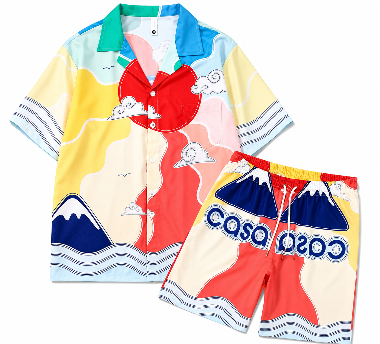Ensemble Chemise & Short Imprimé Paysage Soleil