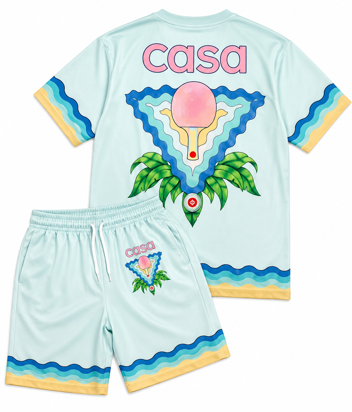 Set T-shirt & Short Casa Raquette – Bleu Ciel