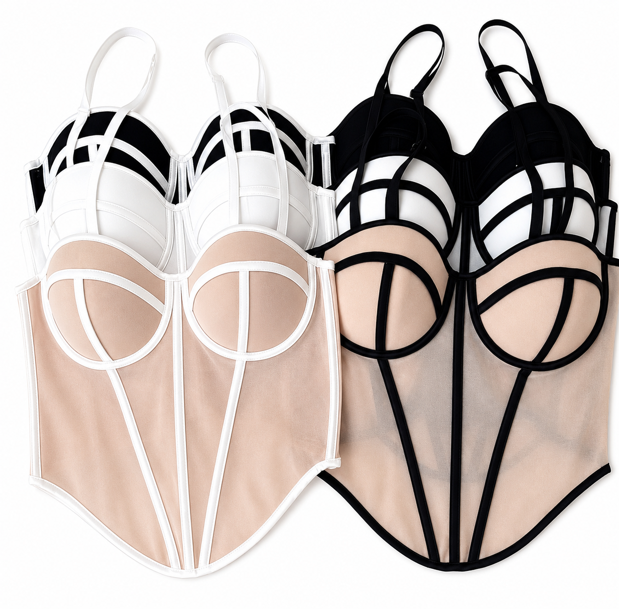 Top Bustier Sculptant à Armatures Apparentes
