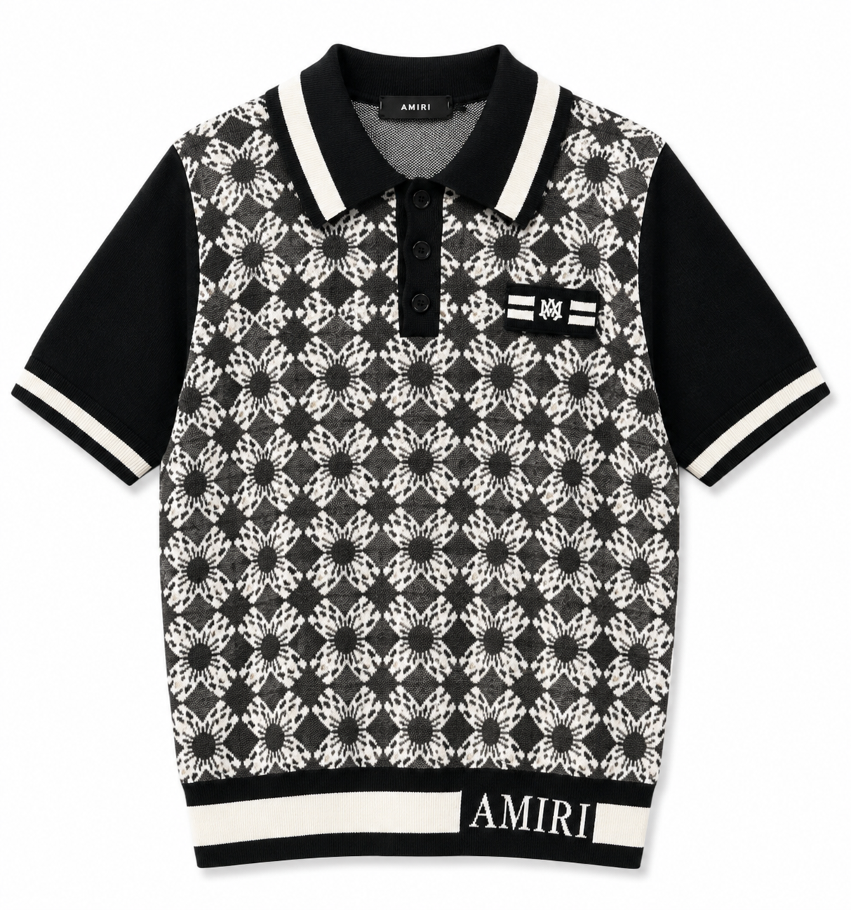 Polo en Maille Jacquard Floral – AMIRI