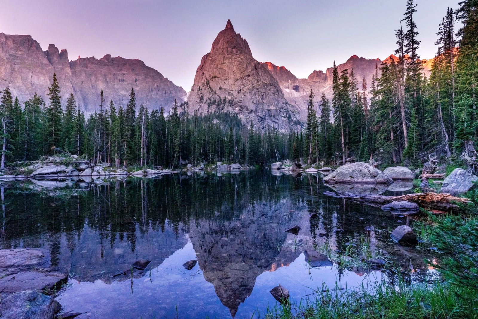Lone Eagle Doubled: Lone Eagle Peak reflected in Mirror Lake
