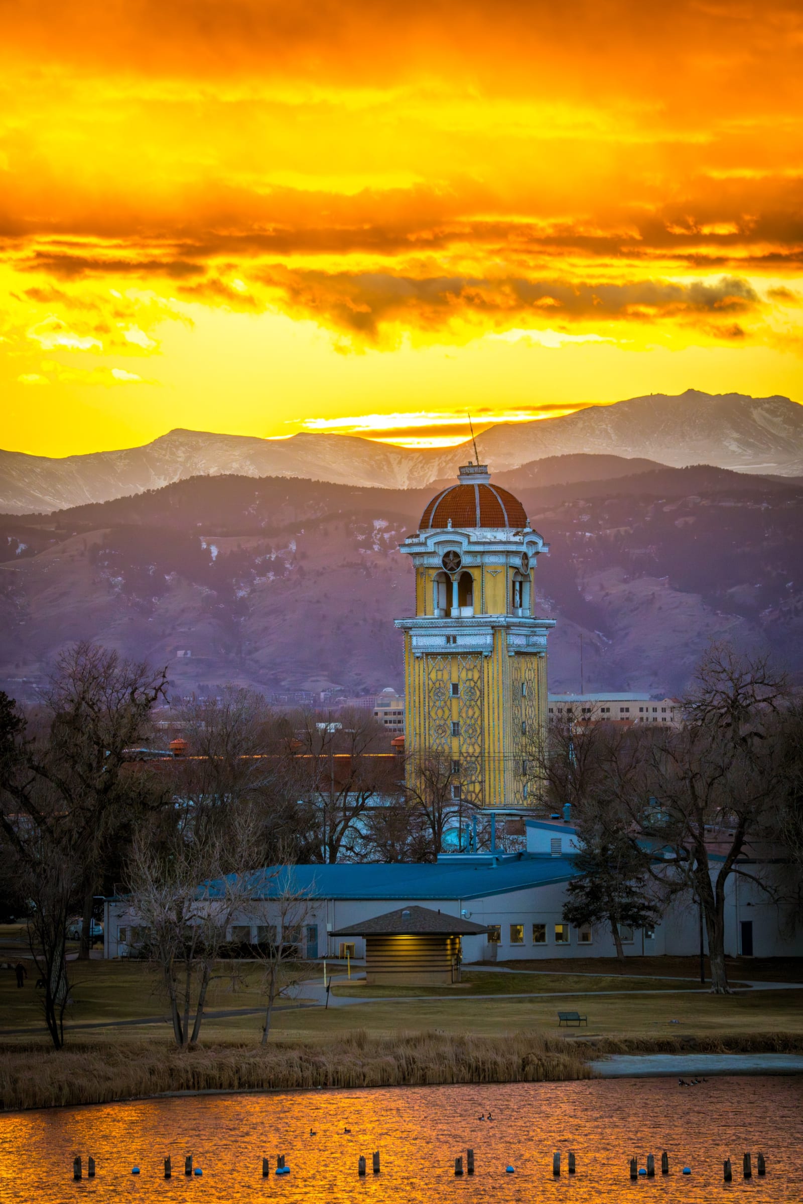 The Tower and the Front Range — Lakeside, Colorado. The Lakeside Amusement Park tower pulled in tight against the purple haze of the Front Range at sunset,…