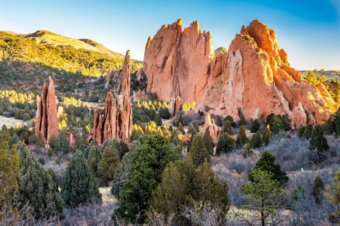 Three Hundred Million Years in One Frame — Garden of the Gods, Colorado Springs, Colorado. The sandstone spires at Garden of the Gods soaking up early light…