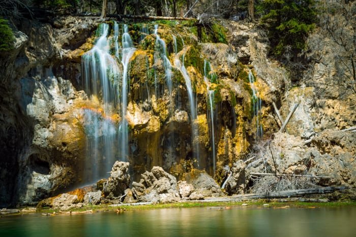 Ribbons Over the Travertine — Hanging Lake, Glenwood Canyon, Colorado. A closer look at the falls at Hanging Lake in Glenwood Canyon, Colorado, where water…