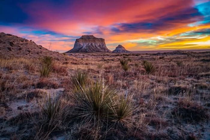 First Light Over the Pawnee Buttes — Pawnee National Grassland, Colorado — Colorado landscape photography by Chris Heaton