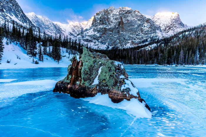 Frozen Dream Lake in Winter — Dream Lake, Rocky Mountain National Park, Colorado — Colorado landscape photography by Chris Heaton
