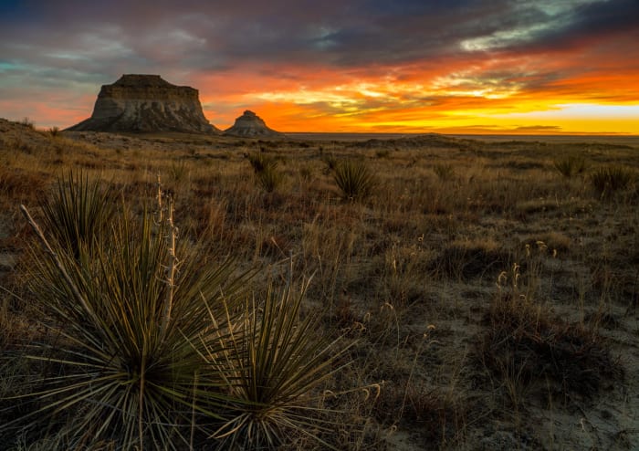 Pawnee Buttes Under Glowing Sky — Pawnee National Grassland, Colorado — Colorado landscape photography by Chris Heaton