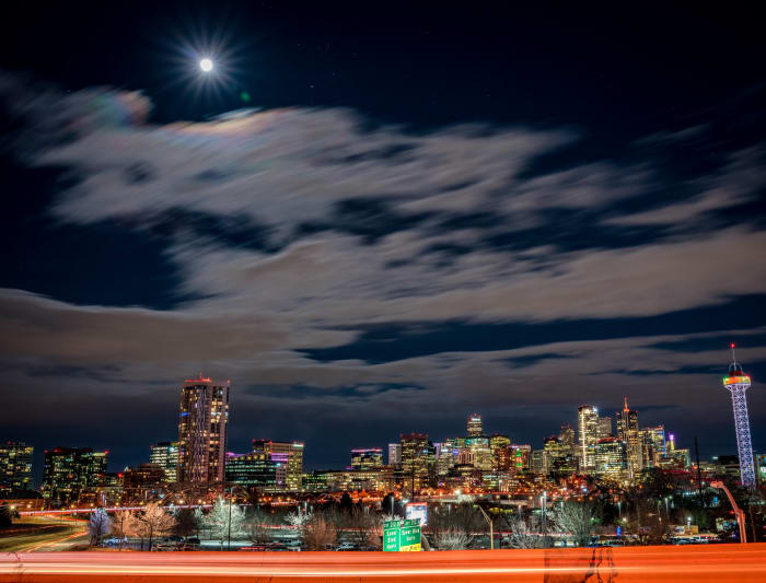 Denver Under A Full Moon — Denver, Colorado — Colorado landscape photography by Chris Heaton