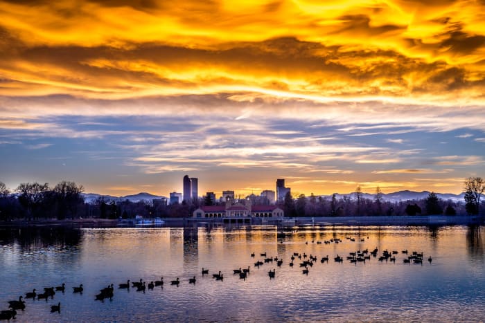 Winter Sunset At City Park — City Park, Denver — Colorado landscape photography by Chris Heaton