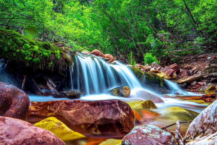 Whitewater Over Pink Granite — Snowmass wilderness — Colorado landscape photography by Chris Heaton