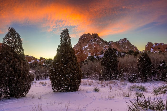 Three Minutes of Fire — Garden of the Gods, Colorado Springs, Colorado. The whole sky caught fire over Garden of the Gods for about three minutes and then…