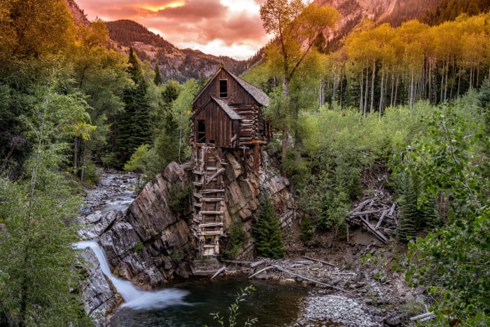 Fire Over the Crystal Mill — Crystal Mill, Marble, Colorado — Colorado landscape photography by Chris Heaton