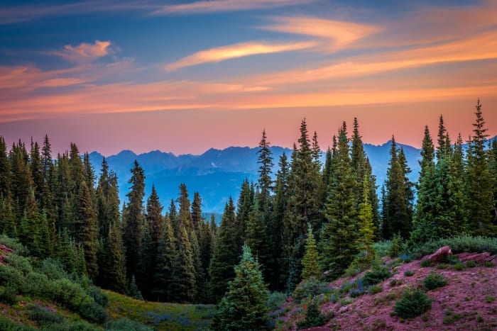 Ranges Stacked in Pink — Shrine Pass, Colorado — Colorado landscape photography by Chris Heaton