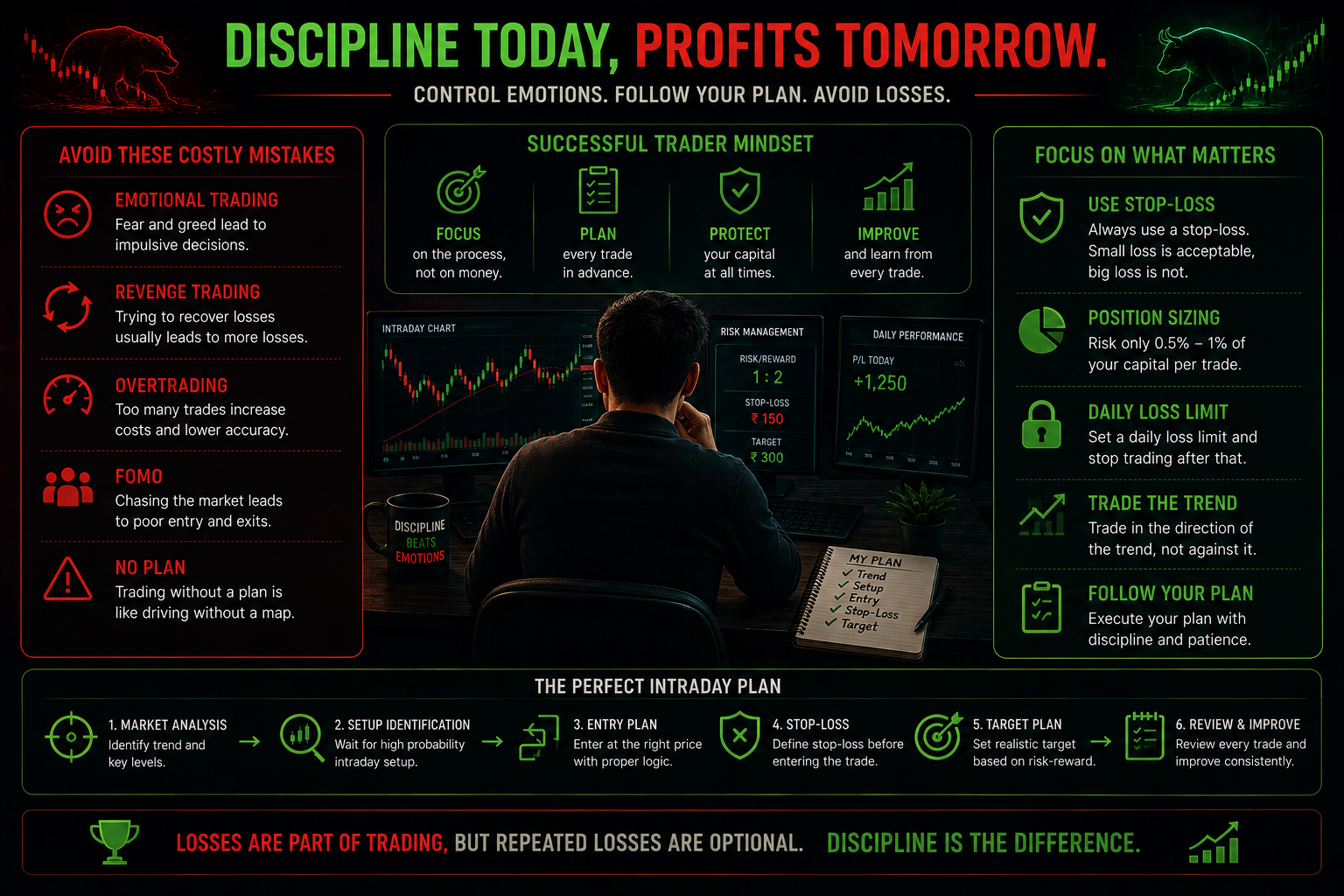 Intraday trading discipline and avoiding emotional trading decisions