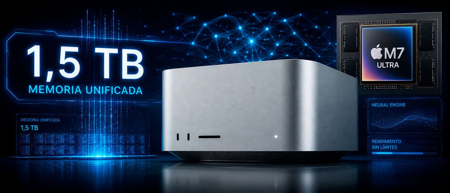 El Apple M7 Ultra sería capaz de admitir hasta 1,5 TB de RAM para ser el rey de la IA local