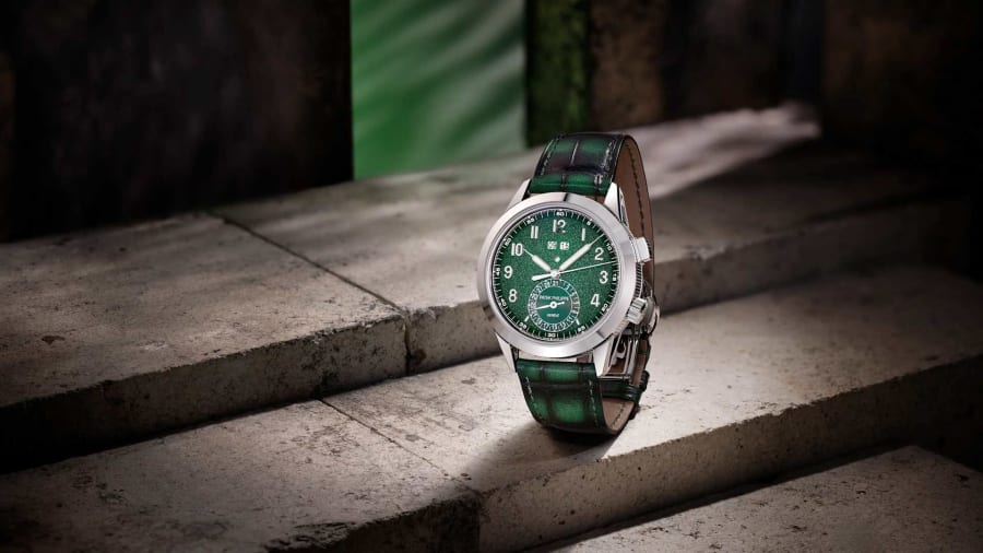 The 5322G-010 standing on a stone step