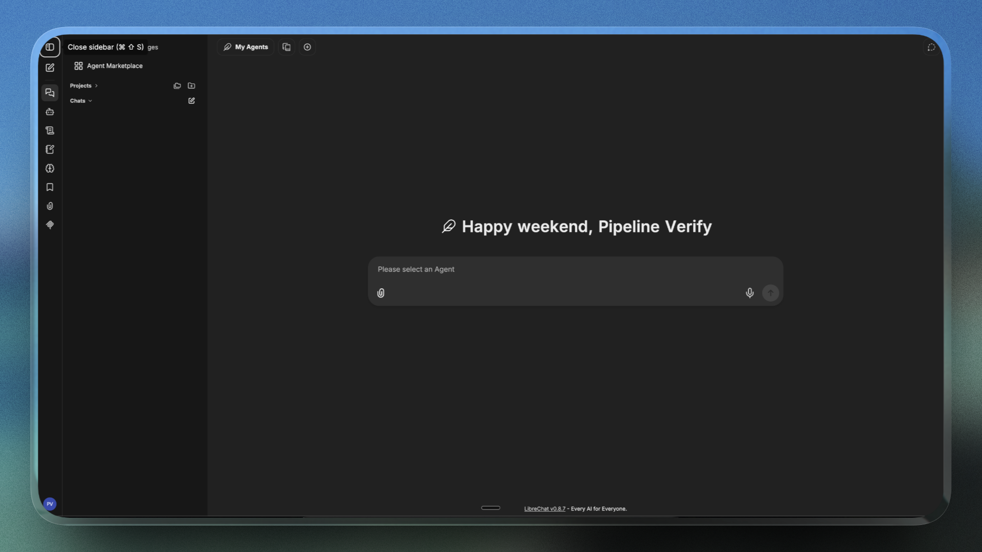 LibreChat dashboard screenshot
