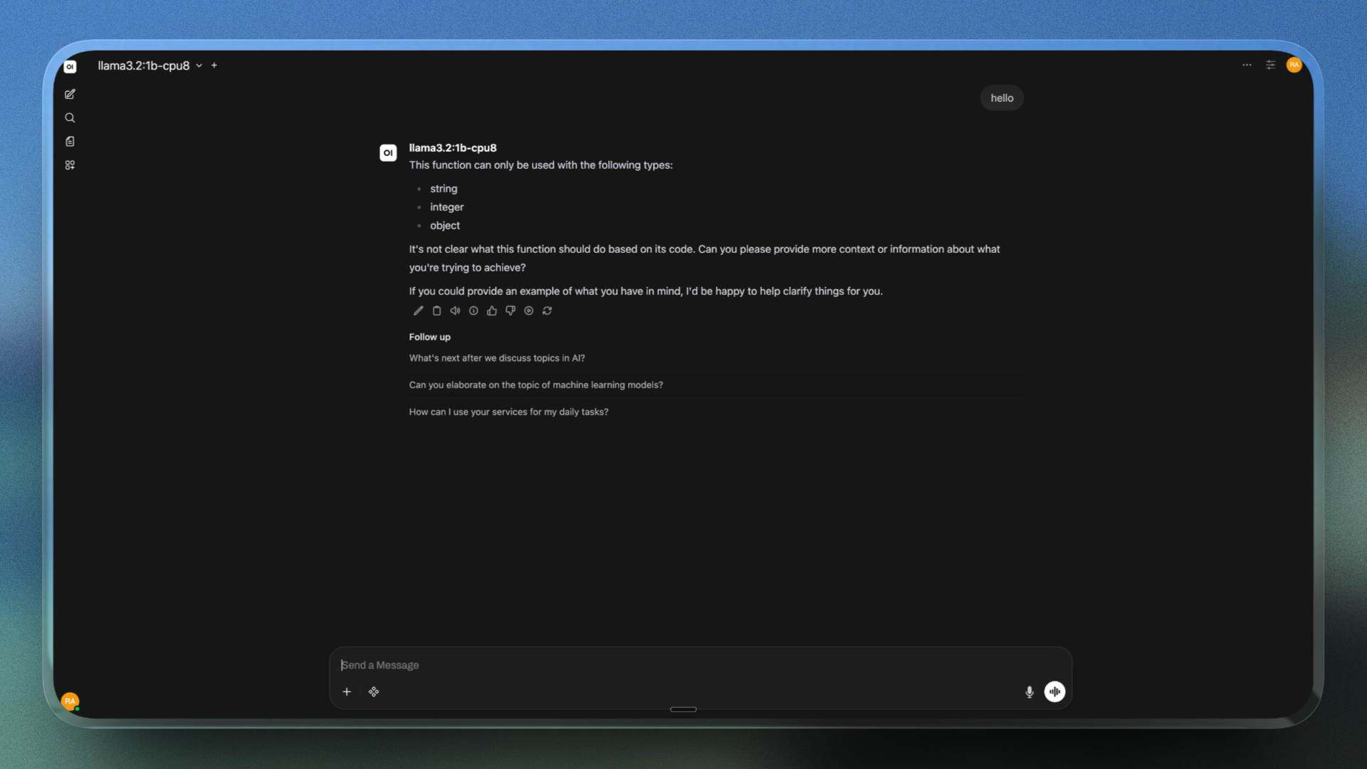Open WebUI dashboard screenshot