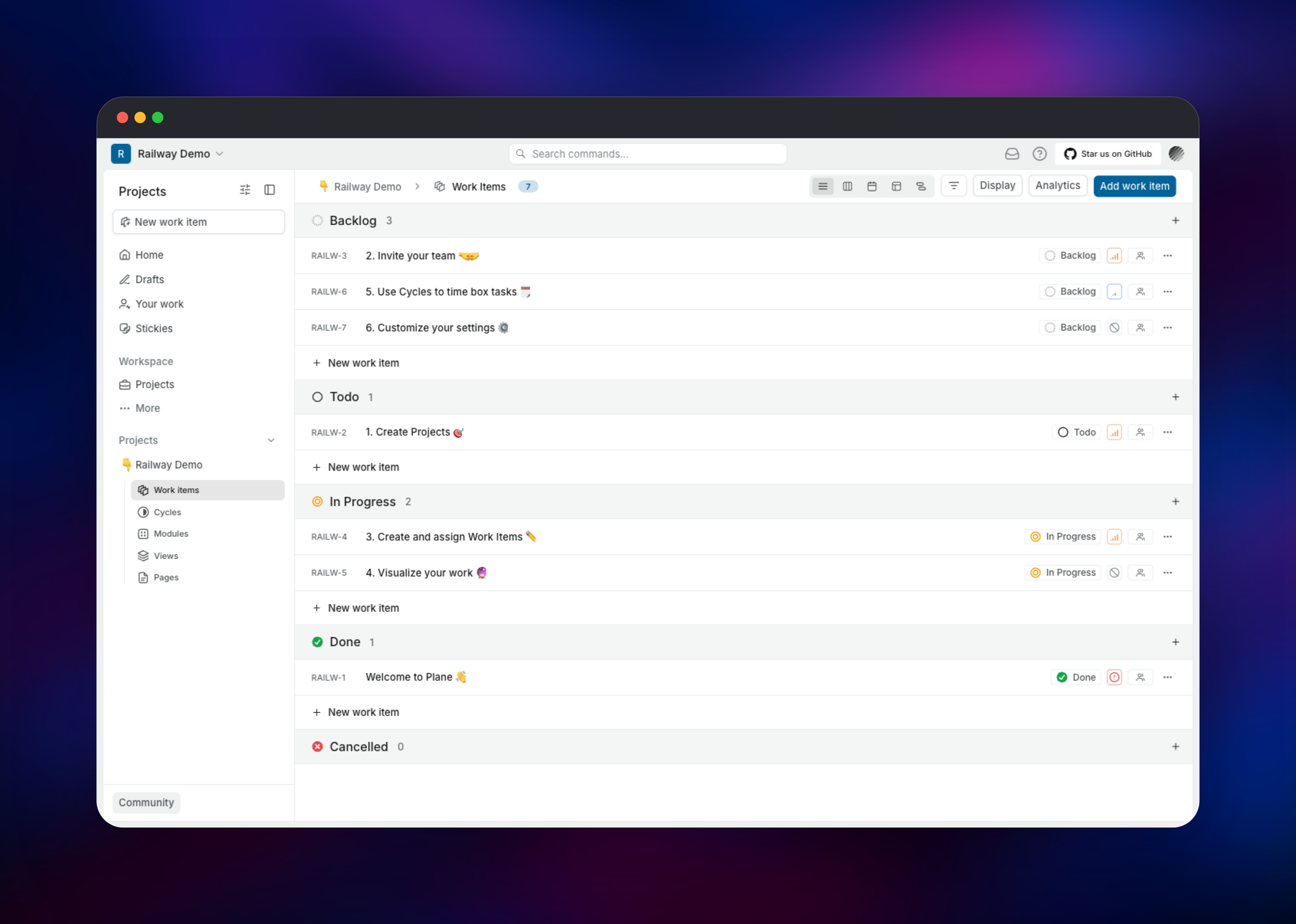Plane dashboard screenshot 3