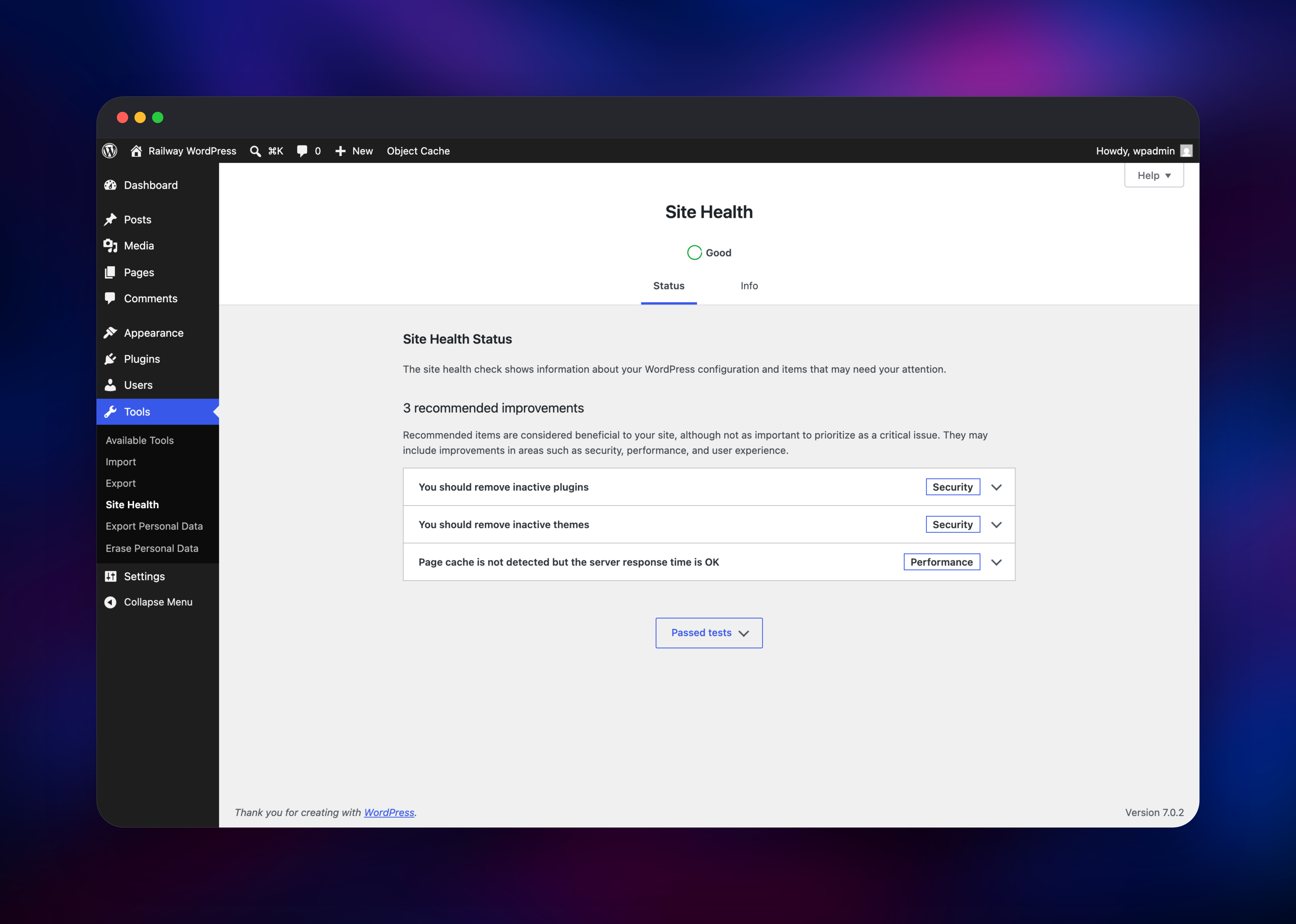 WordPress dashboard screenshot 2