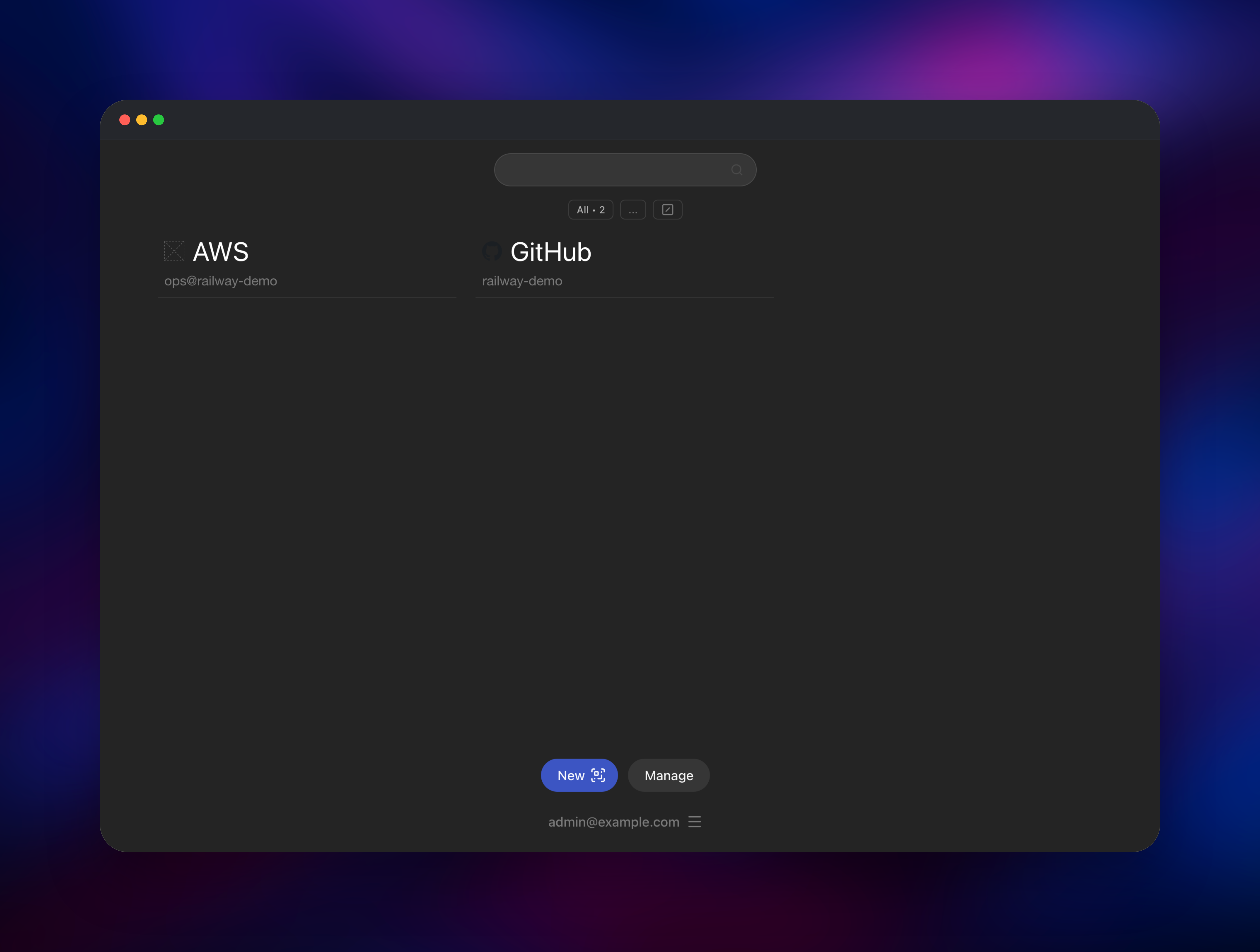 2FAuth dashboard screenshot 1