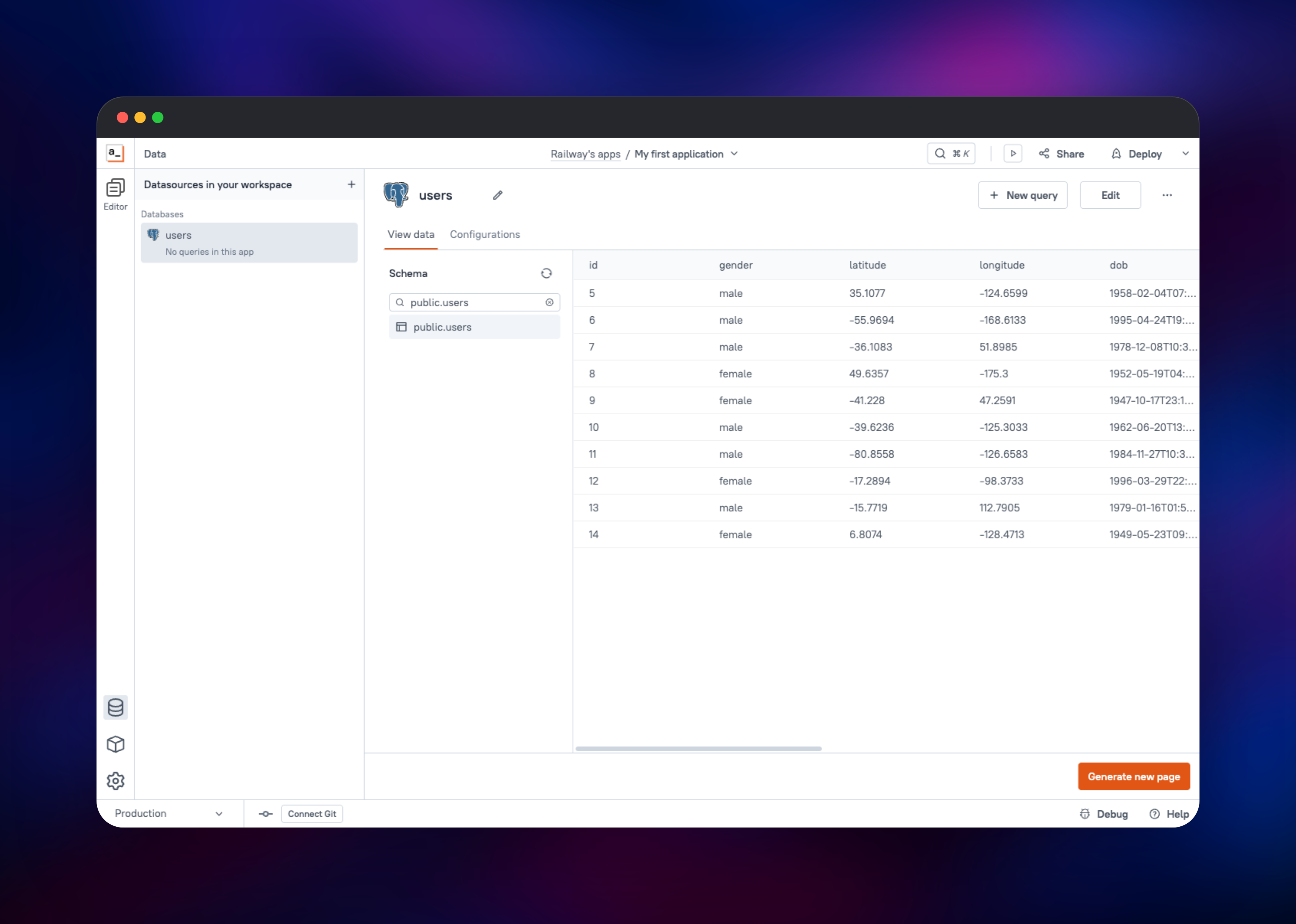 Appsmith dashboard screenshot 3