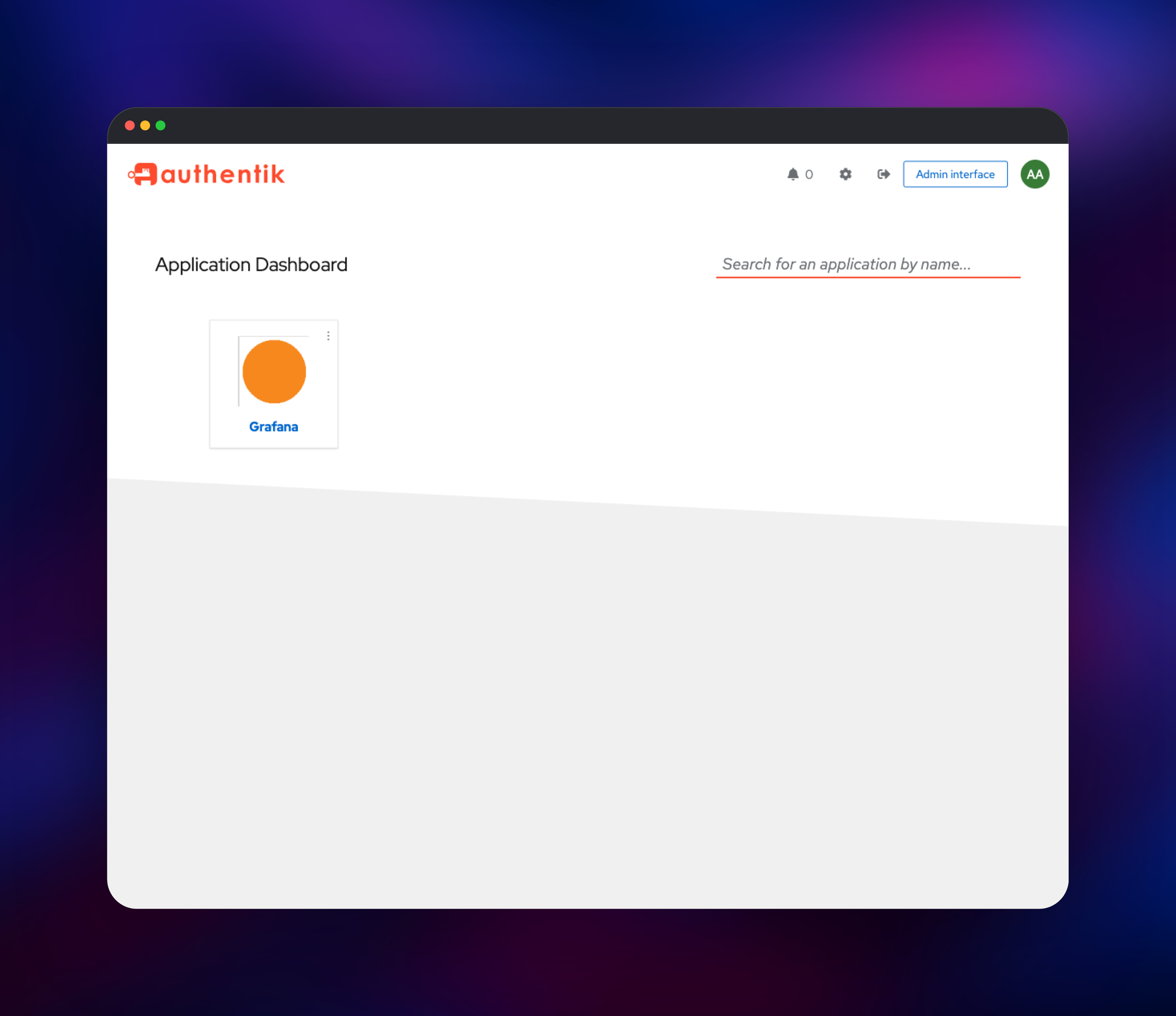 authentik dashboard screenshot 1