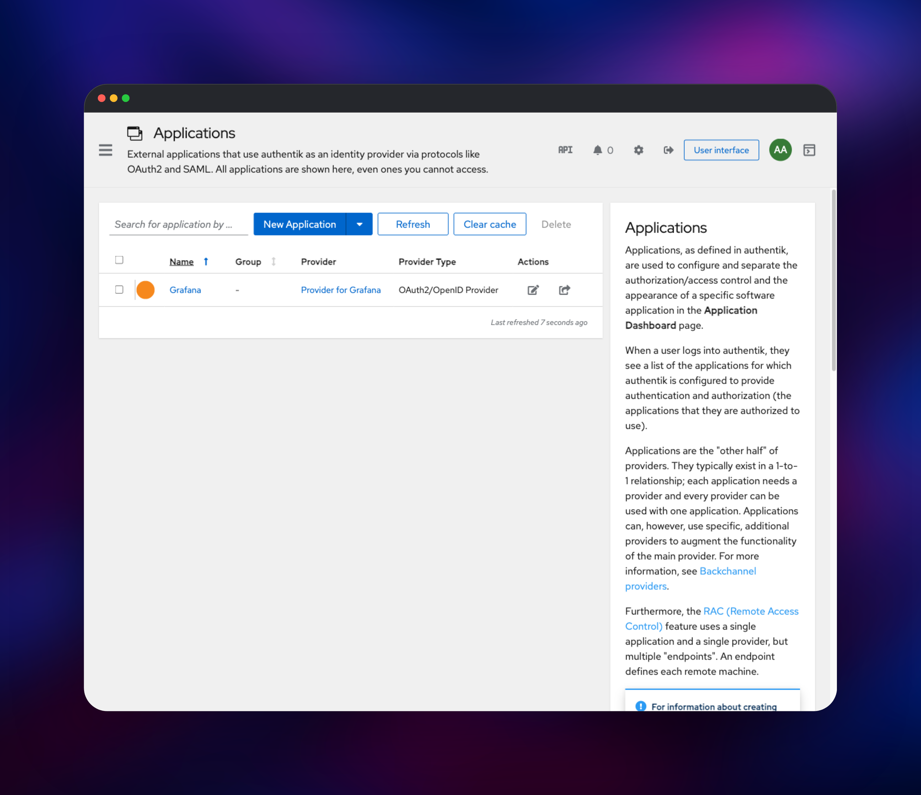 authentik dashboard screenshot 3