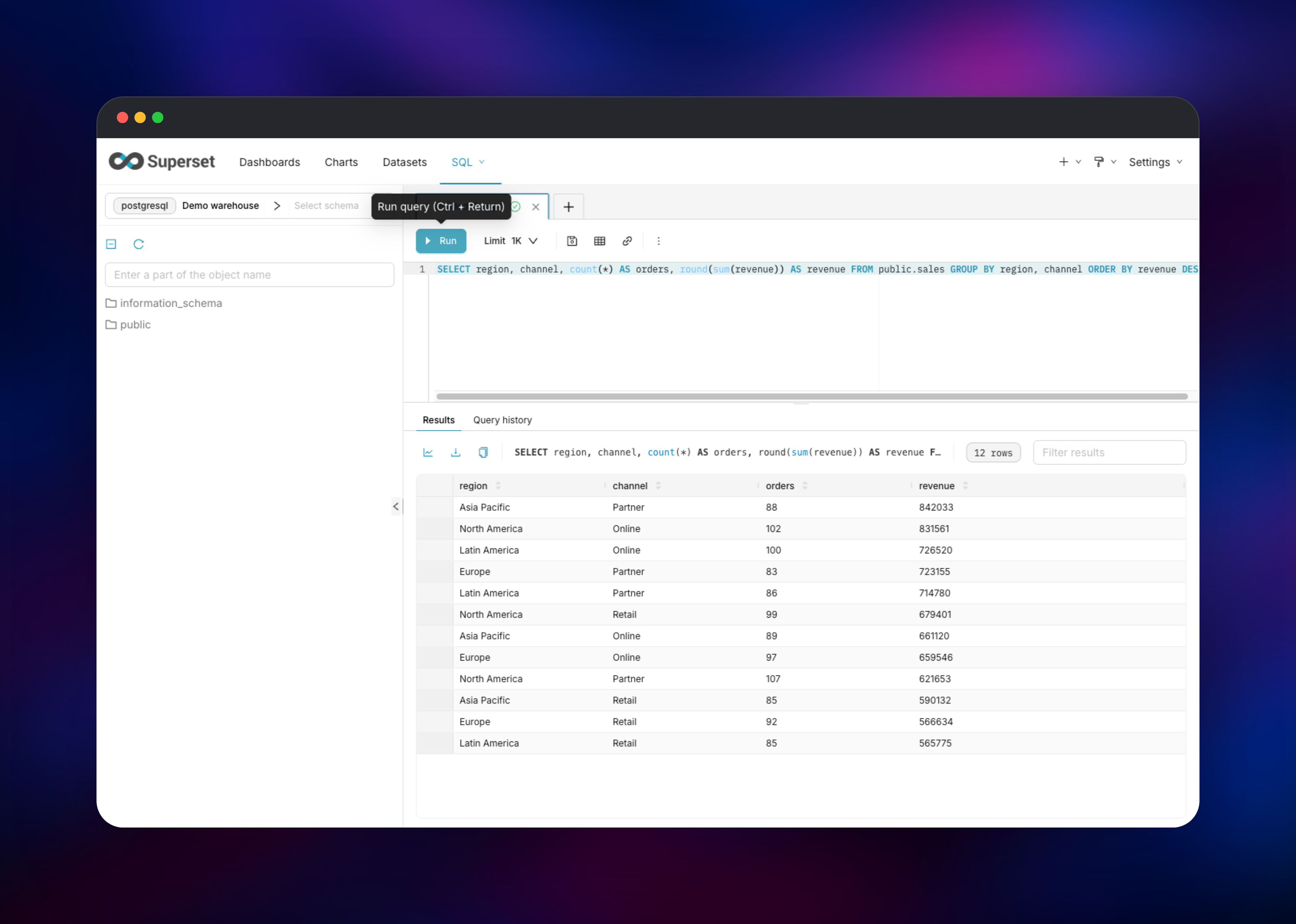 Apache Superset dashboard screenshot 3