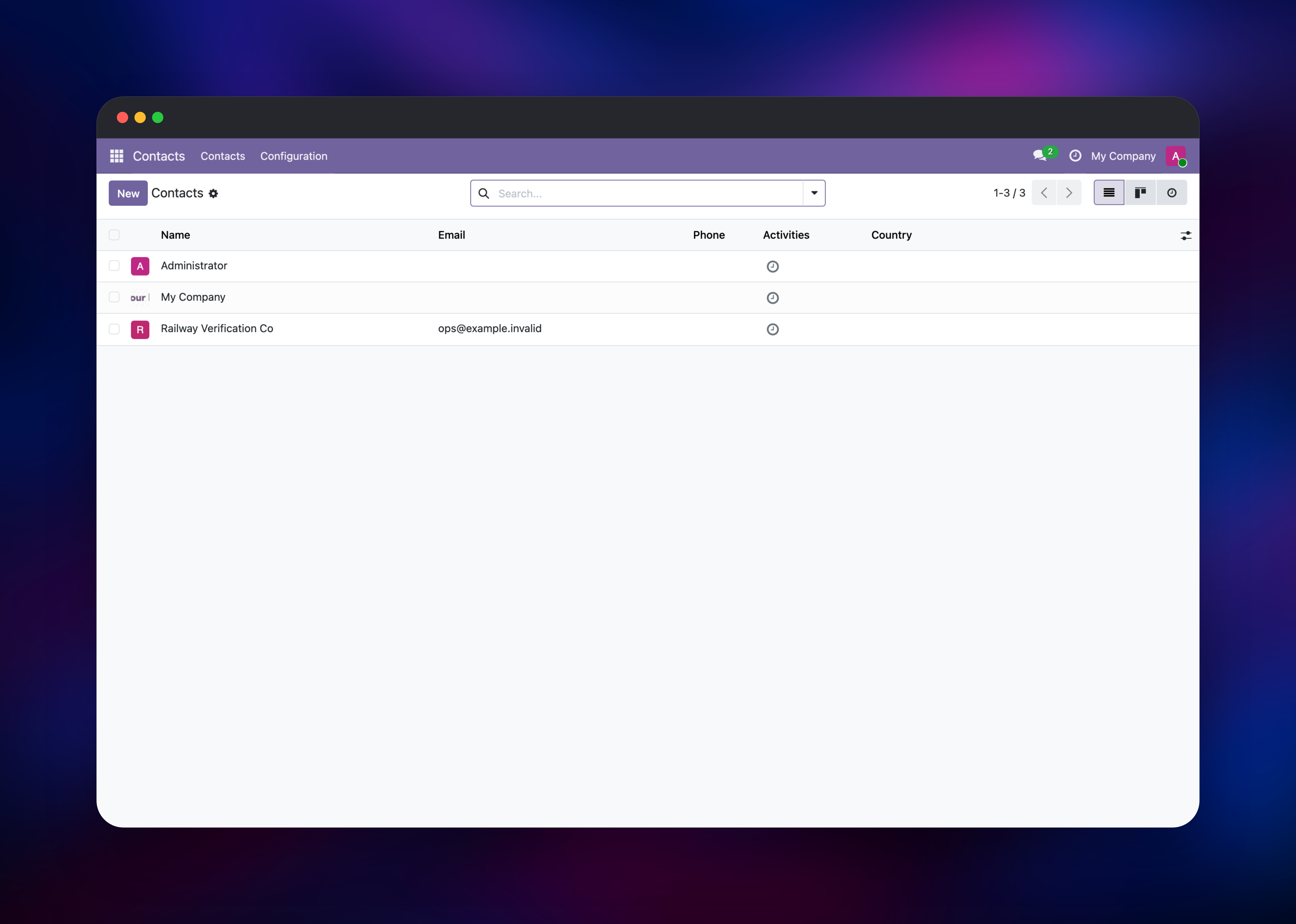 Odoo dashboard screenshot 2