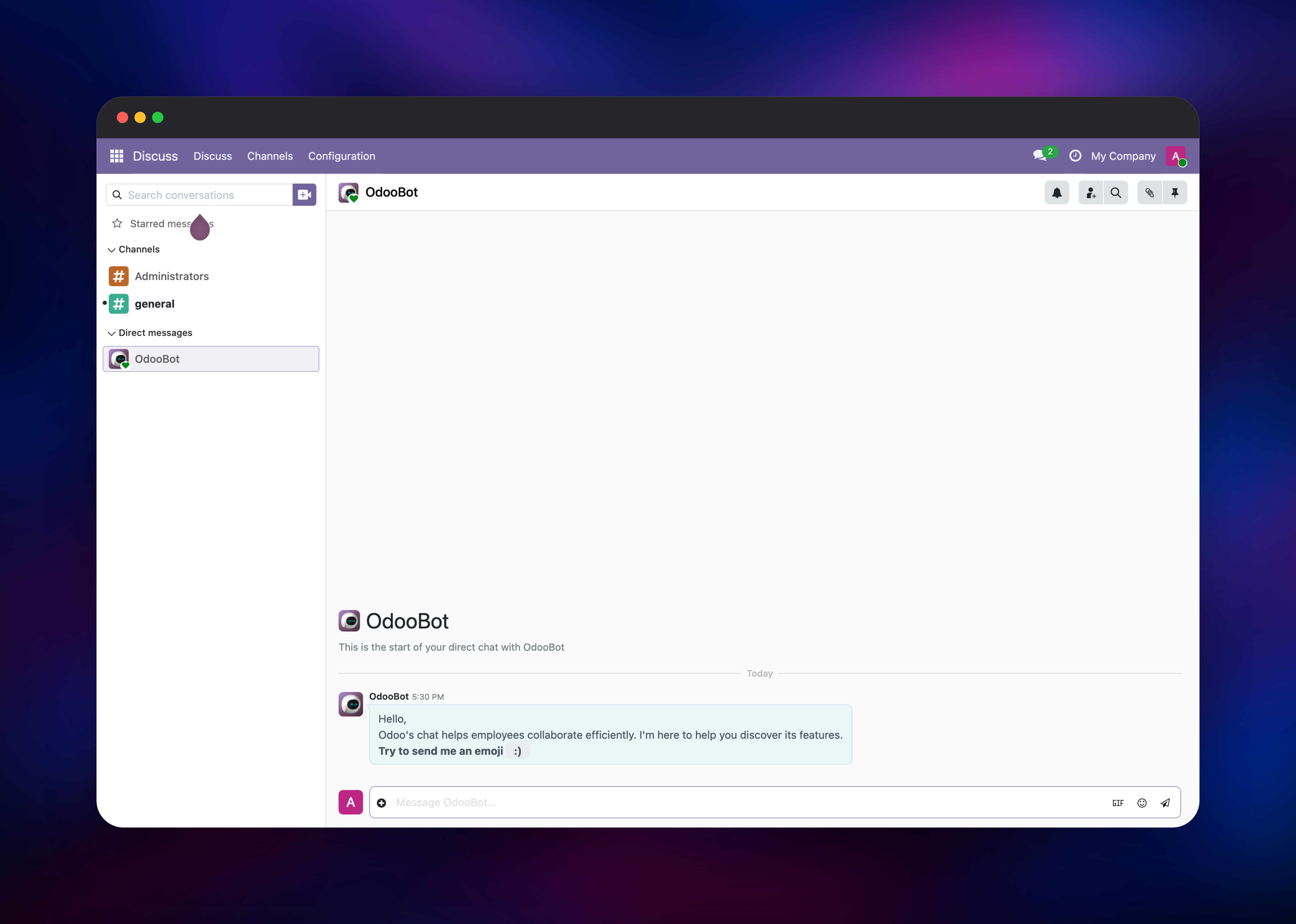 Odoo dashboard screenshot 1