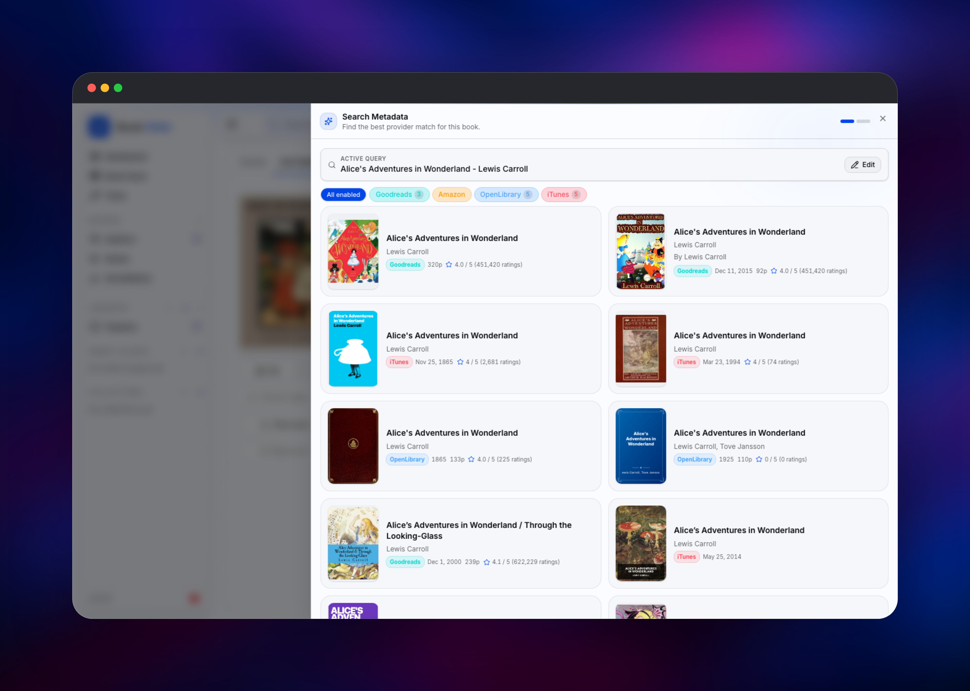 BookOrbit matching a book against online metadata providers