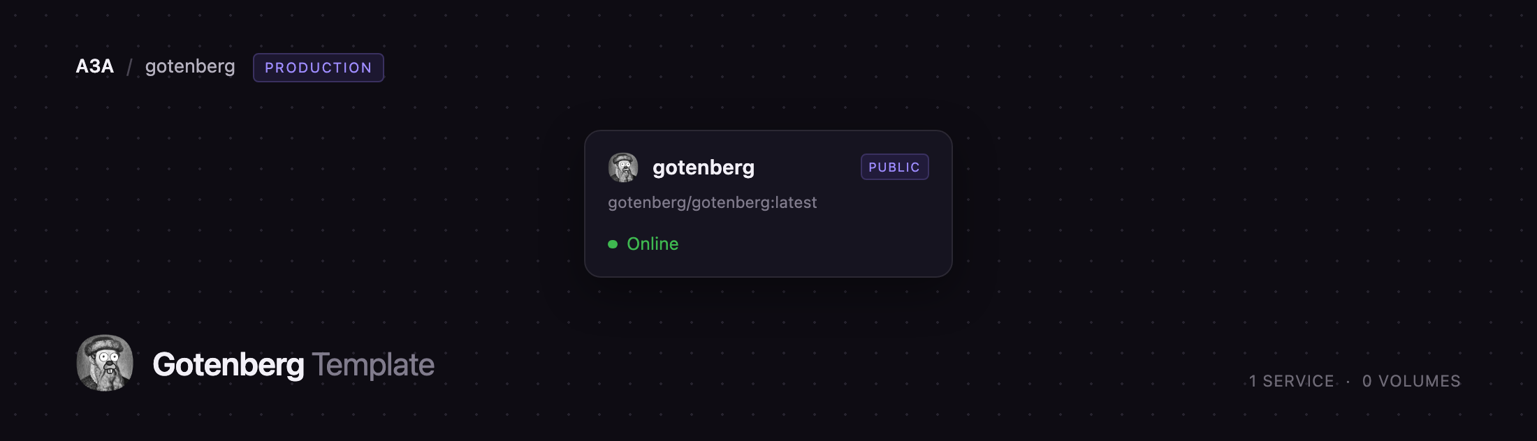 Diagram of the single Gotenberg API service on Railway