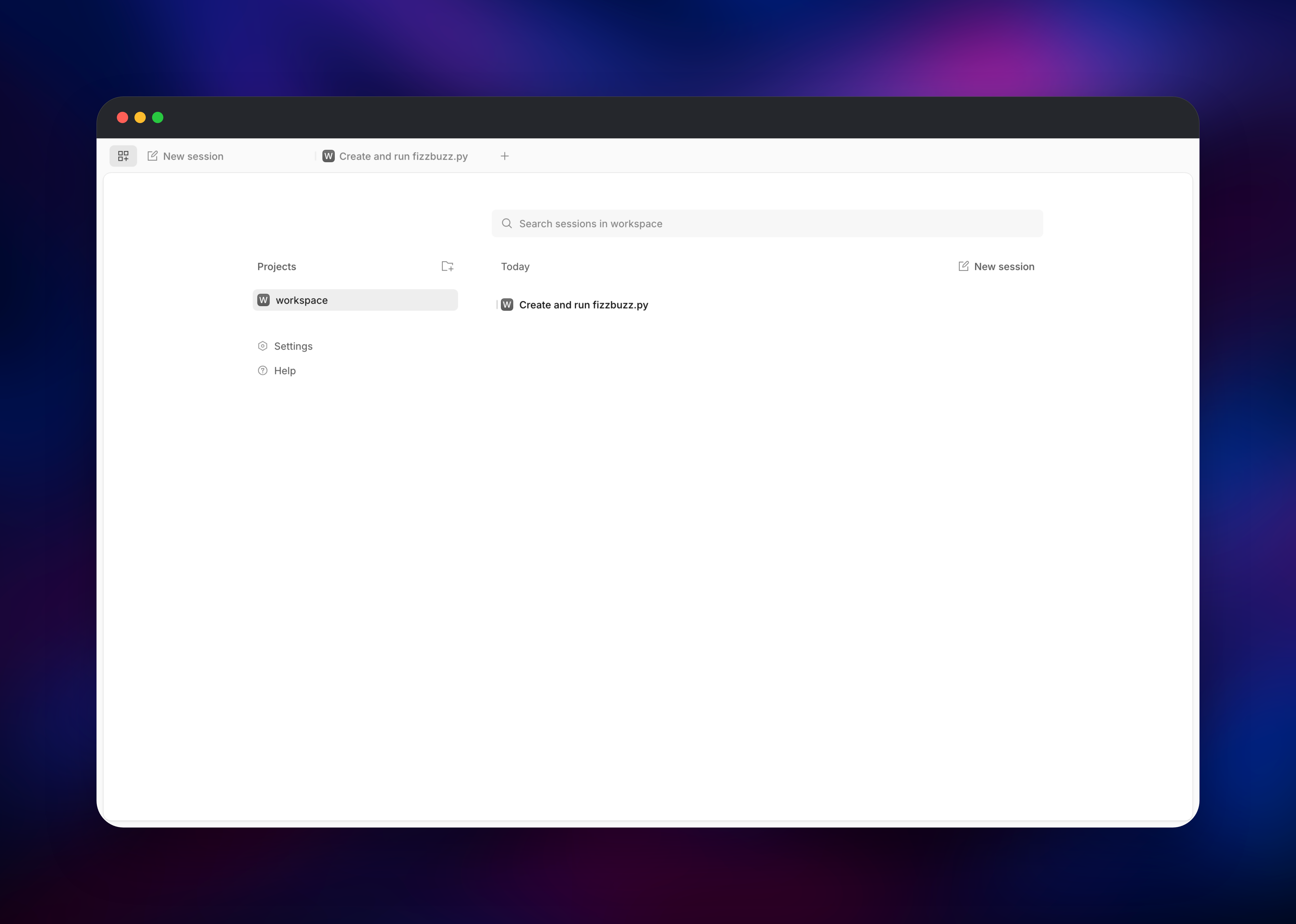 opencode project list showing a saved workspace coding session