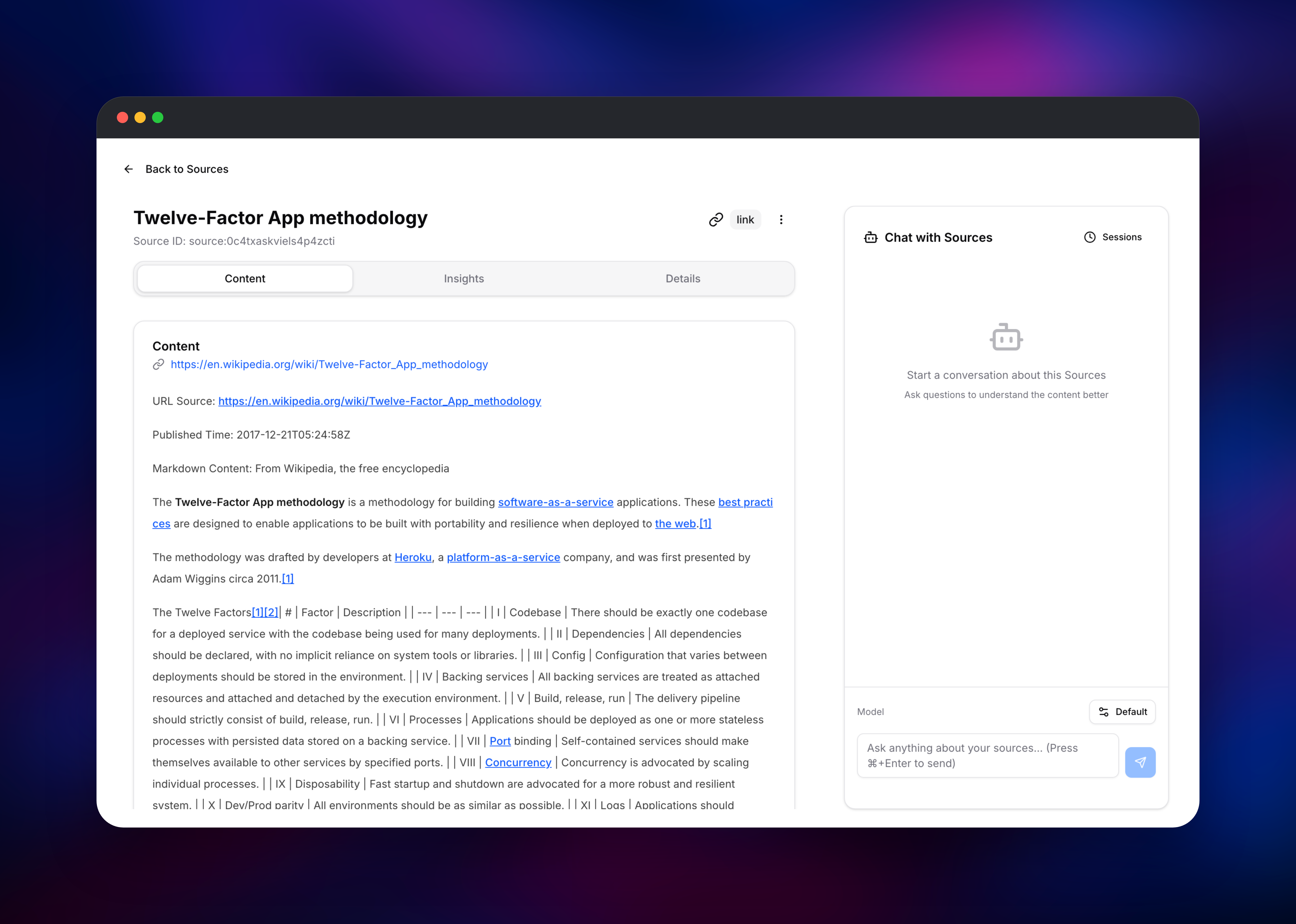 Extracted article text stored as an Open Notebook source