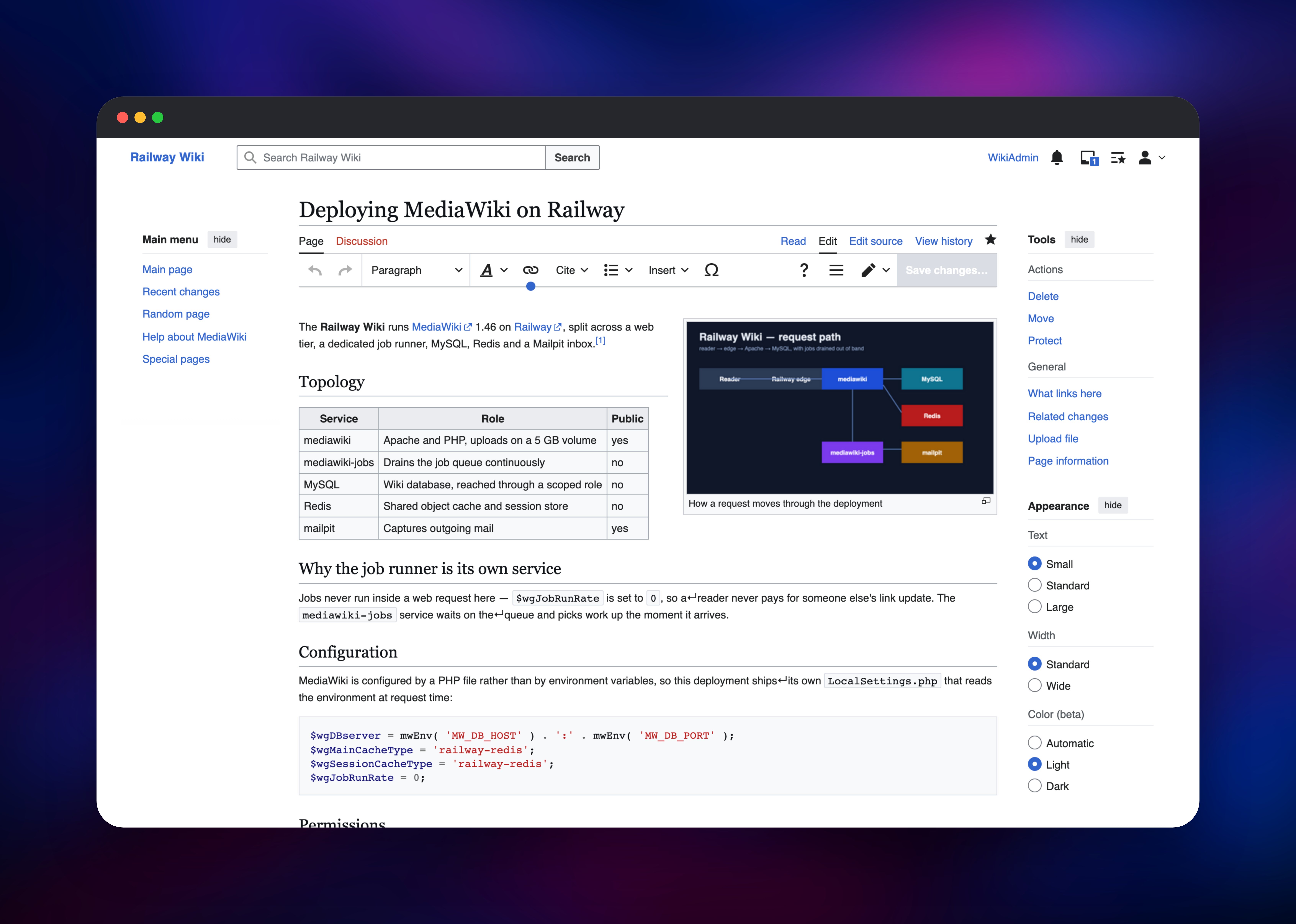 Editing the same article in MediaWiki's VisualEditor toolbar